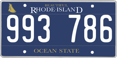 RI license plate 993786