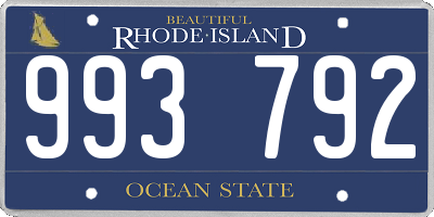 RI license plate 993792