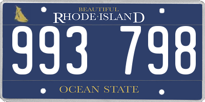 RI license plate 993798