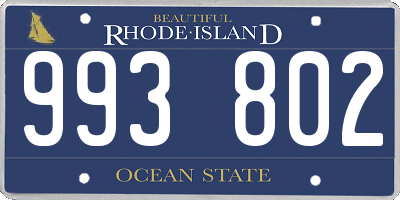 RI license plate 993802