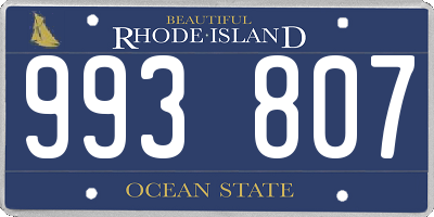 RI license plate 993807