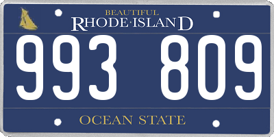 RI license plate 993809