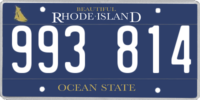 RI license plate 993814