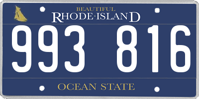 RI license plate 993816