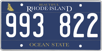 RI license plate 993822