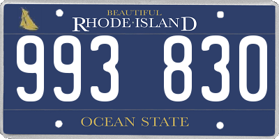 RI license plate 993830