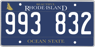 RI license plate 993832