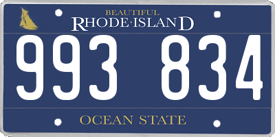 RI license plate 993834