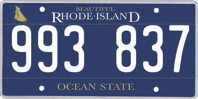 RI license plate 993837