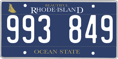 RI license plate 993849