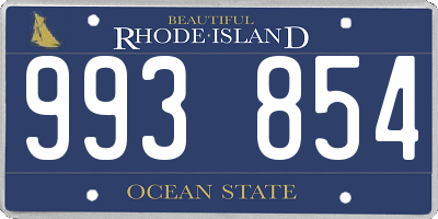 RI license plate 993854