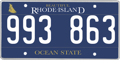 RI license plate 993863