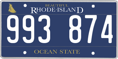 RI license plate 993874