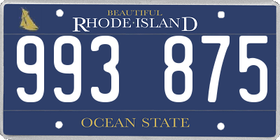 RI license plate 993875