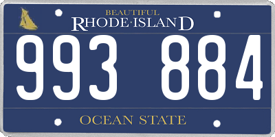 RI license plate 993884