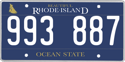 RI license plate 993887