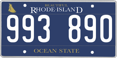 RI license plate 993890