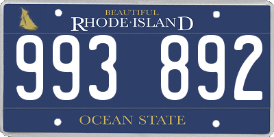 RI license plate 993892