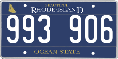 RI license plate 993906