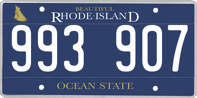 RI license plate 993907