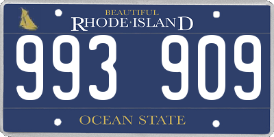 RI license plate 993909