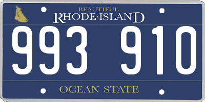 RI license plate 993910