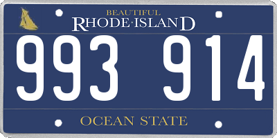 RI license plate 993914