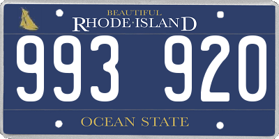 RI license plate 993920