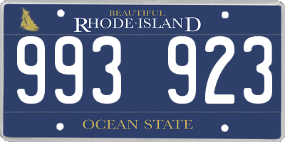 RI license plate 993923