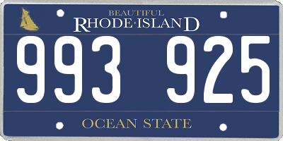 RI license plate 993925