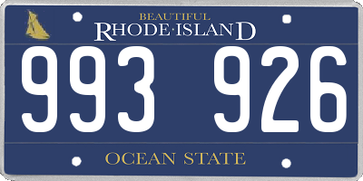 RI license plate 993926