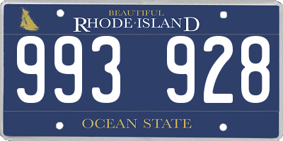 RI license plate 993928