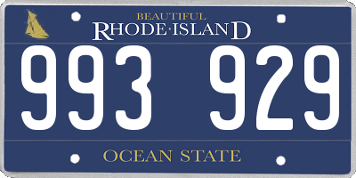 RI license plate 993929