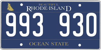 RI license plate 993930