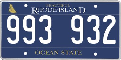 RI license plate 993932