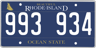 RI license plate 993934