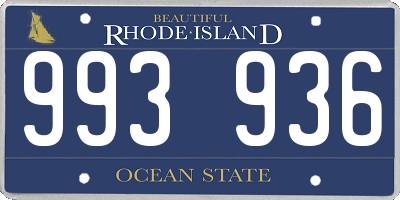 RI license plate 993936