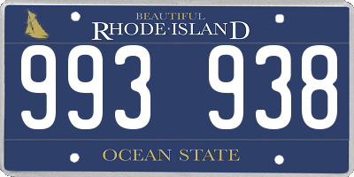 RI license plate 993938