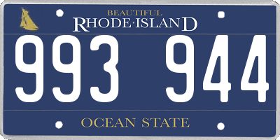 RI license plate 993944