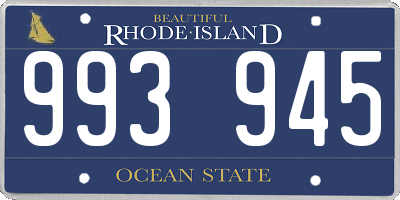 RI license plate 993945