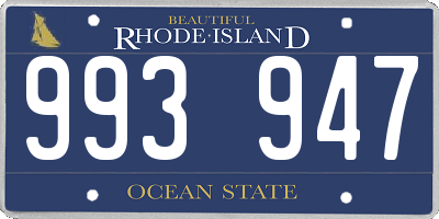 RI license plate 993947