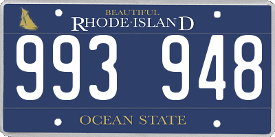 RI license plate 993948