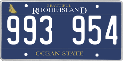 RI license plate 993954