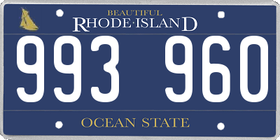 RI license plate 993960