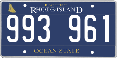 RI license plate 993961