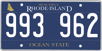 RI license plate 993962