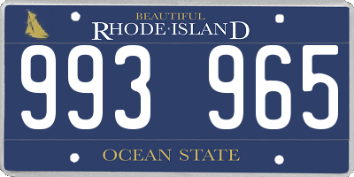 RI license plate 993965