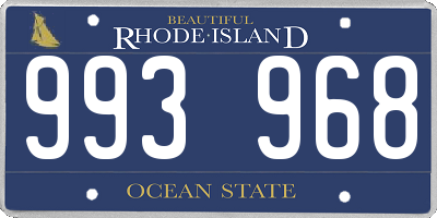 RI license plate 993968