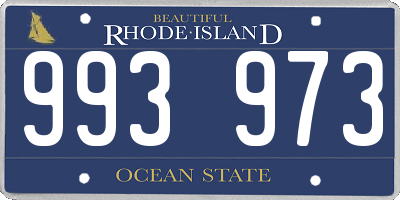 RI license plate 993973