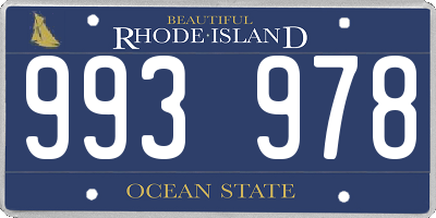 RI license plate 993978